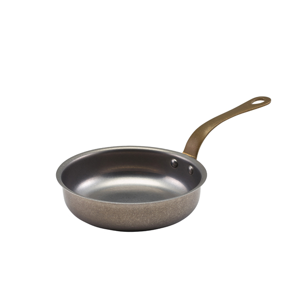 Mini Frying Pan, stainless steel, vintage - 13,5 x 3,75 cm (6 pcs.)