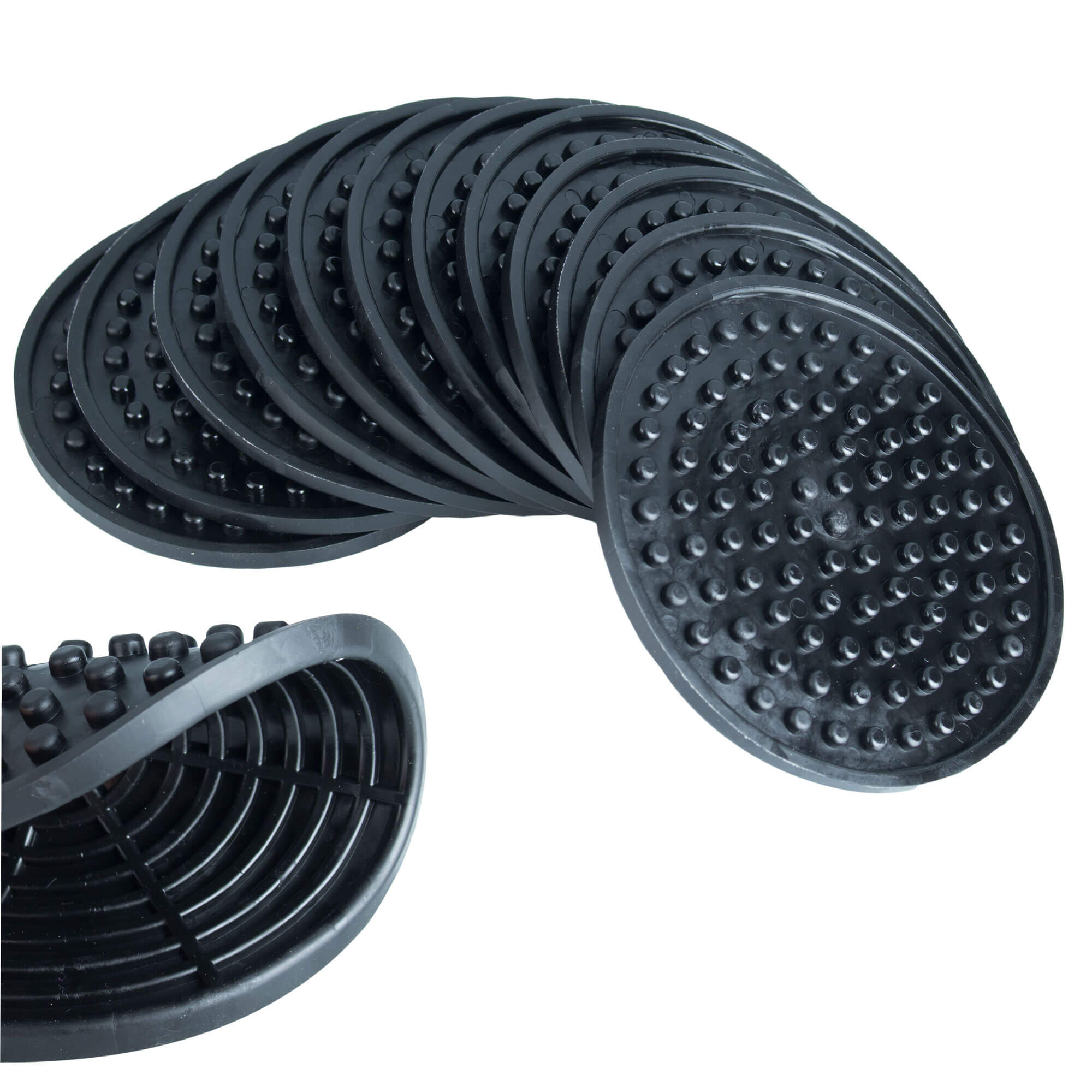 Coasters set, black, round - 11cm (12 pcs.)