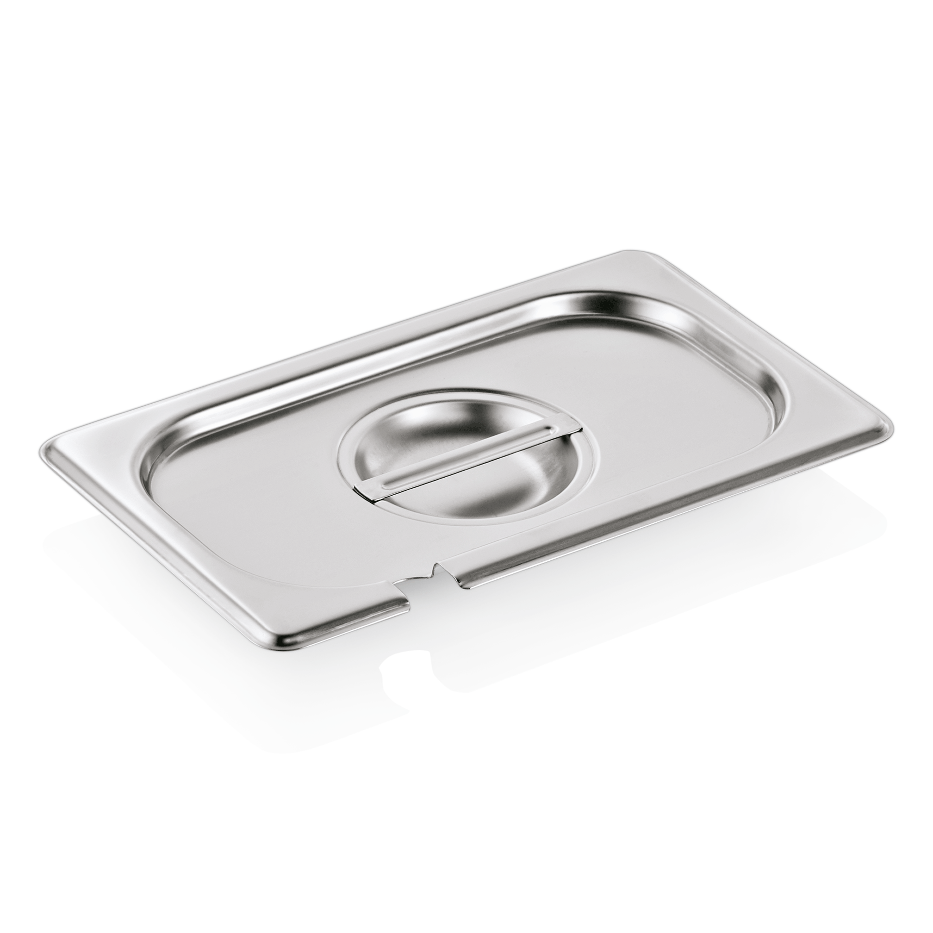 GN 1/4 lid, with spoon recess, CNS 18/8 (GN SELECT series)