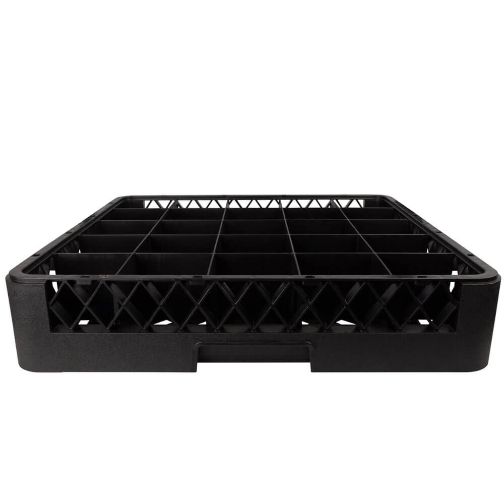 25-compartment glass rack base, black - 50x50x10cm