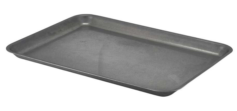 Tray, stainless steel, vintage - 37x26cm