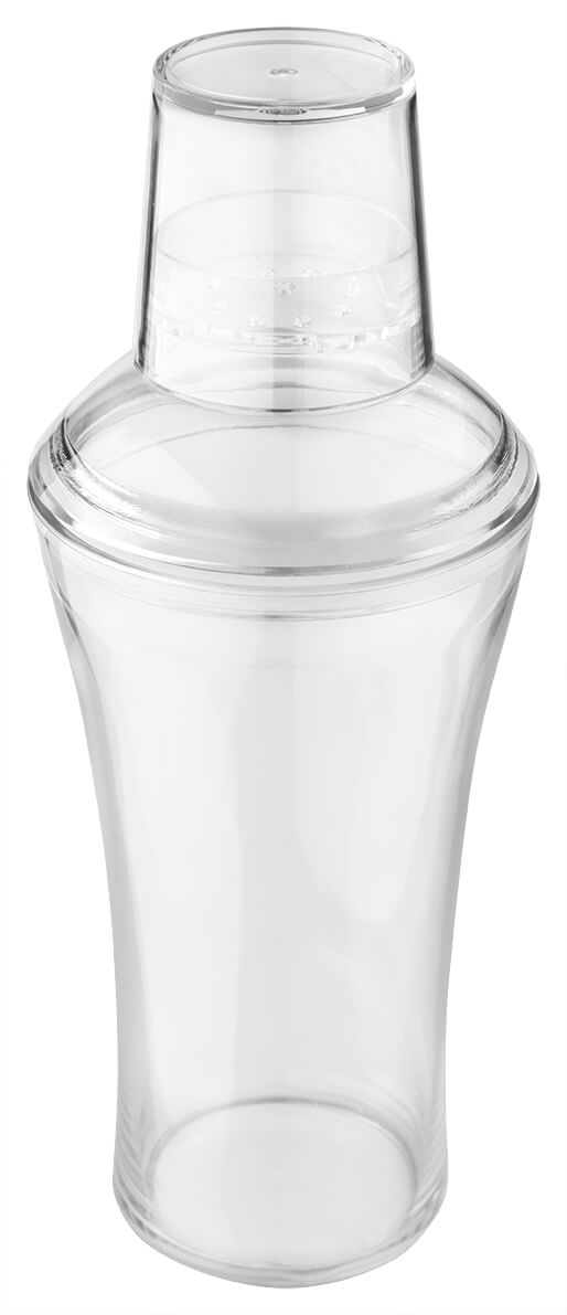 3-piece cocktail shaker, transparent - SAN-plastic (600ml)