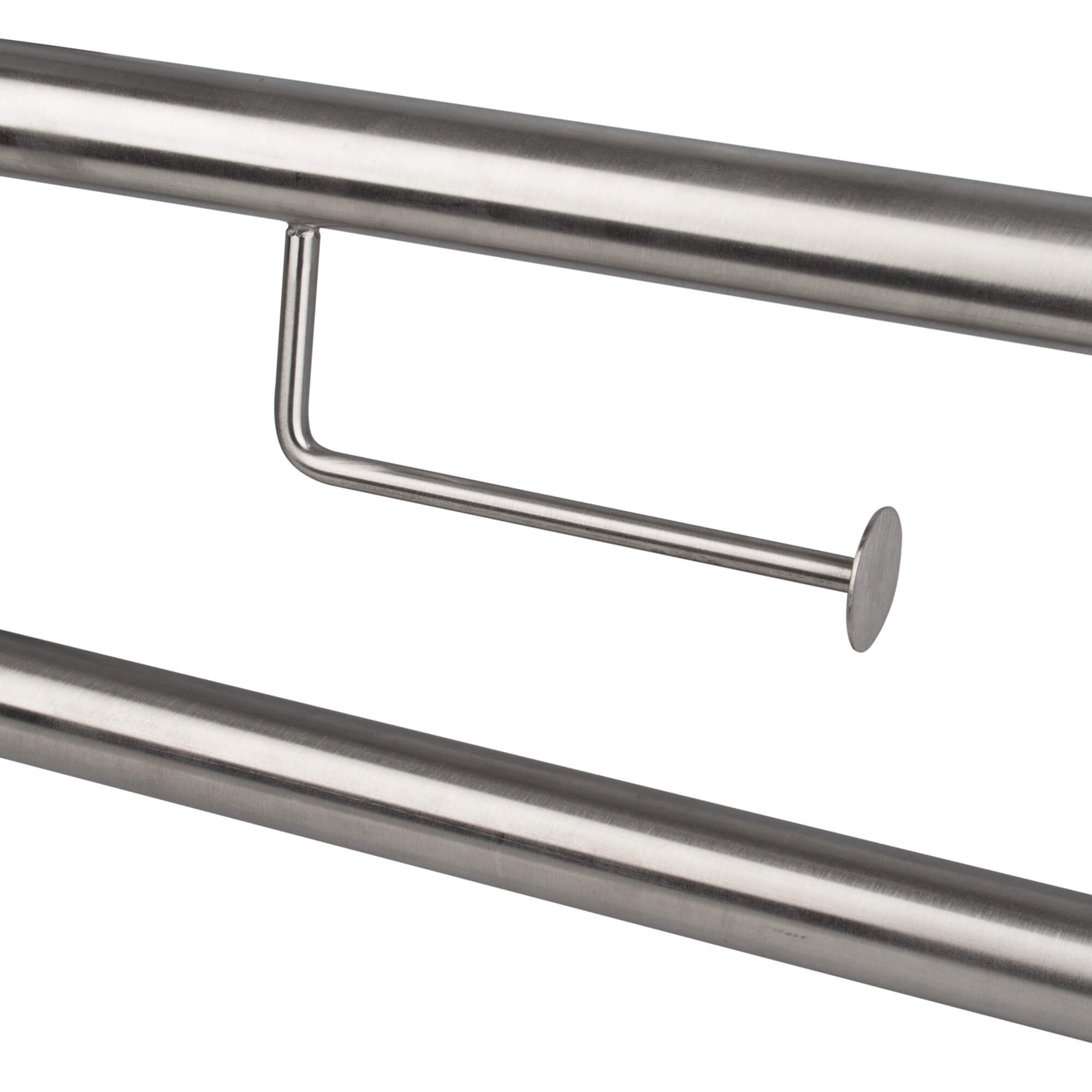 Handrail foldable with toilet paper holder, stainless steel, arcuate - 73cm
