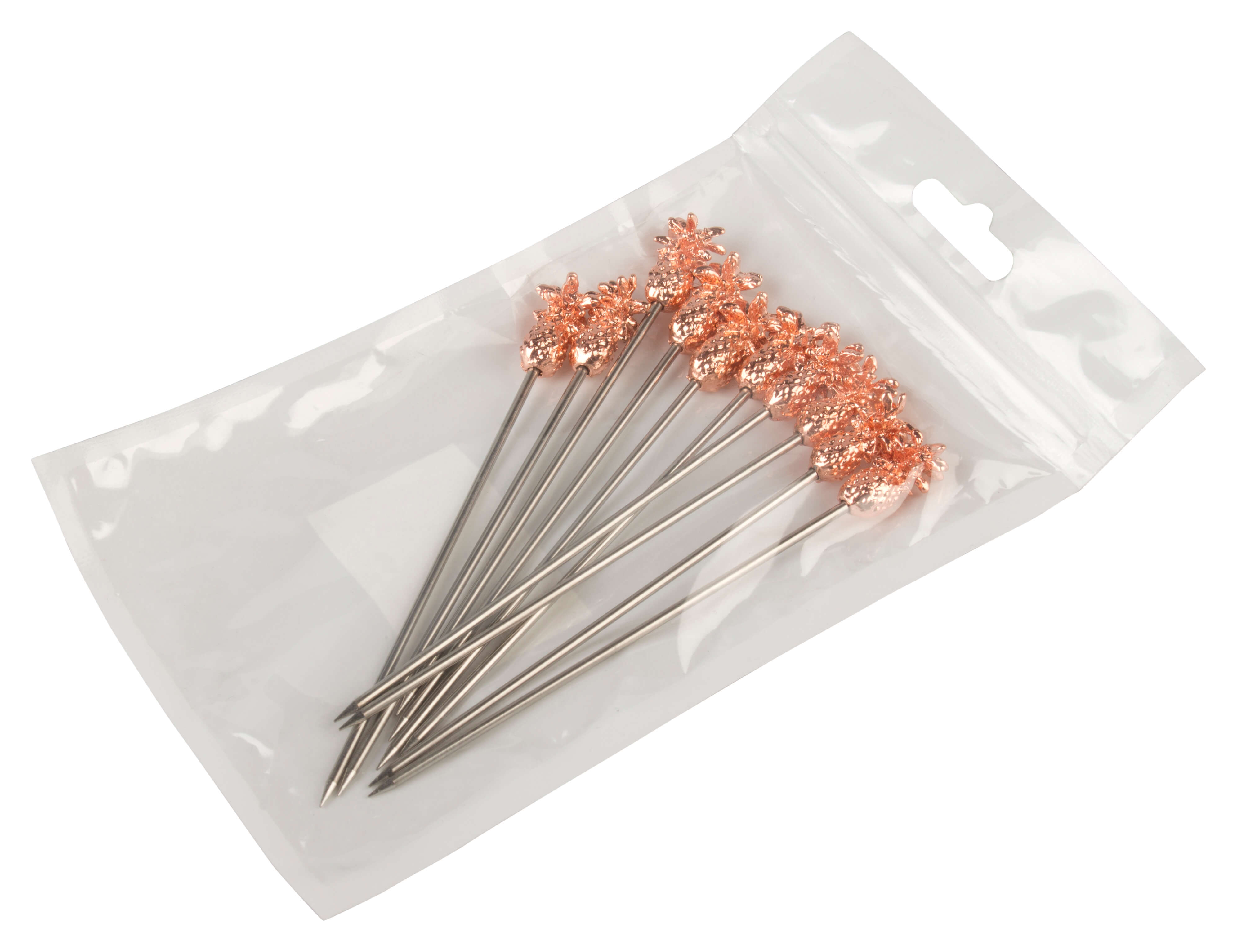 Cocktail skewer, metal - pineapple copper-plated (10 pcs.)