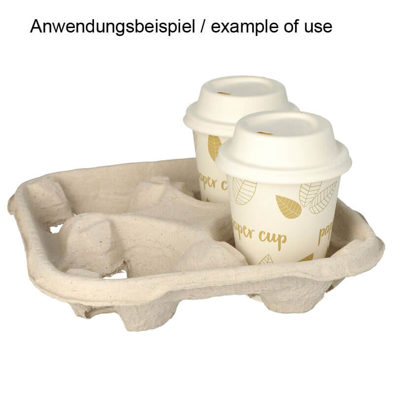 Cup carrier tray, cardboard, 4,7x22,4x22,4cm - for 4 cups (110 pcs.) Cup carrier tray, cardboard, 4,7x22,4x22,4cm - for 4 cups (110 pcs.)