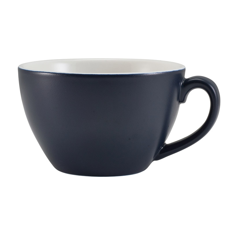 Milk coffee cup porcelain matte blue – 340 ml (6 pcs.)