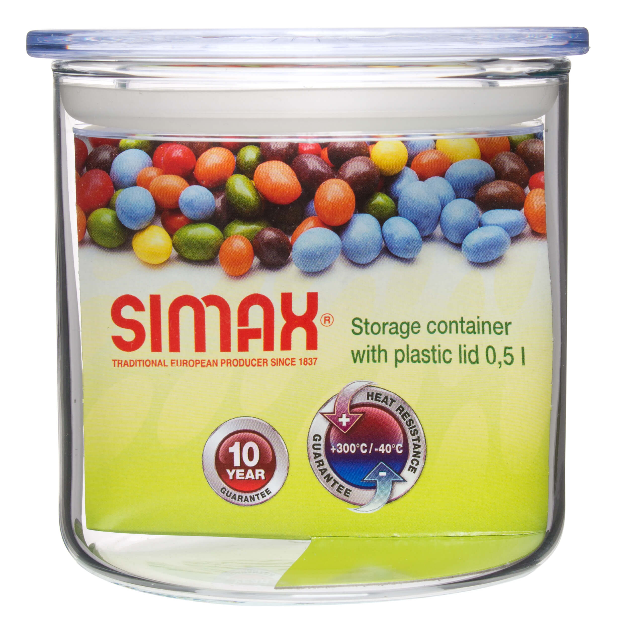 Food Storage Glass with Plastic Lid, Simax - 0,5l