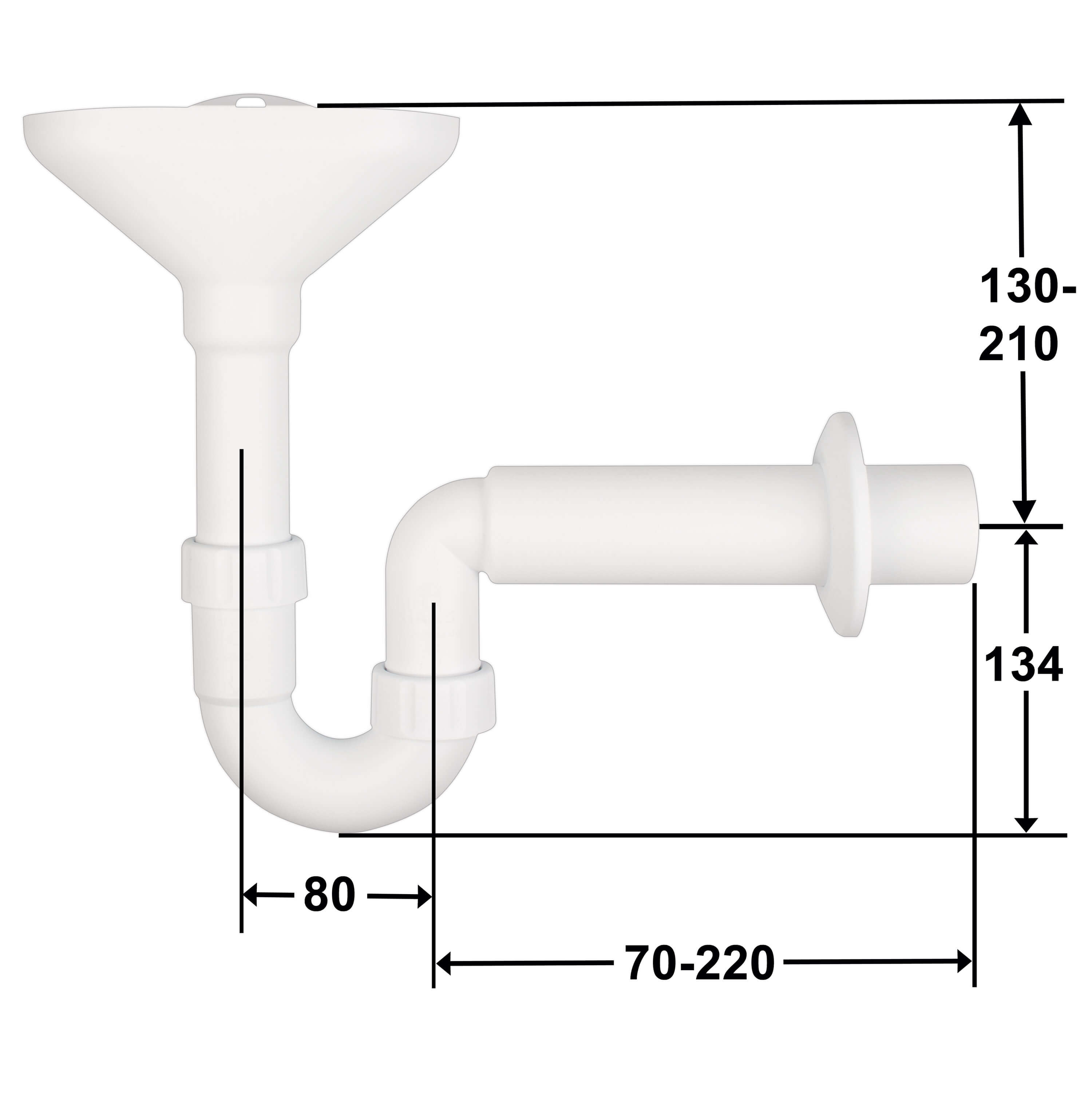 Drain funnel DN50 PP white