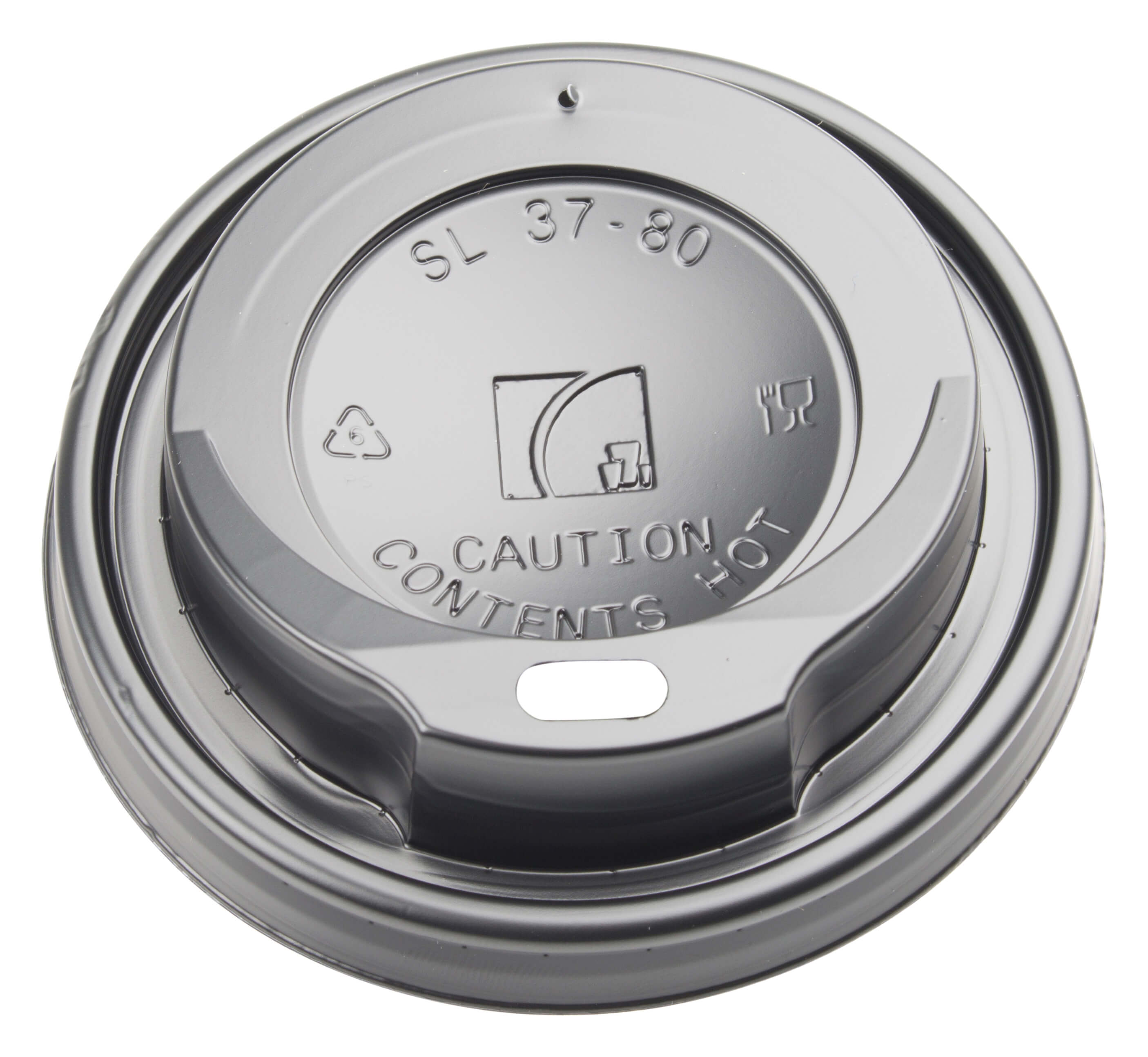0,2l Coffee cup lid black, Eco - 100 pcs.