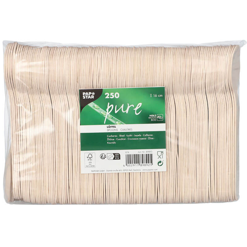 Wooden spoons 'pure' - 16cm (250 pcs.) Wooden spoons 'pure' - 16cm (250 pcs.)