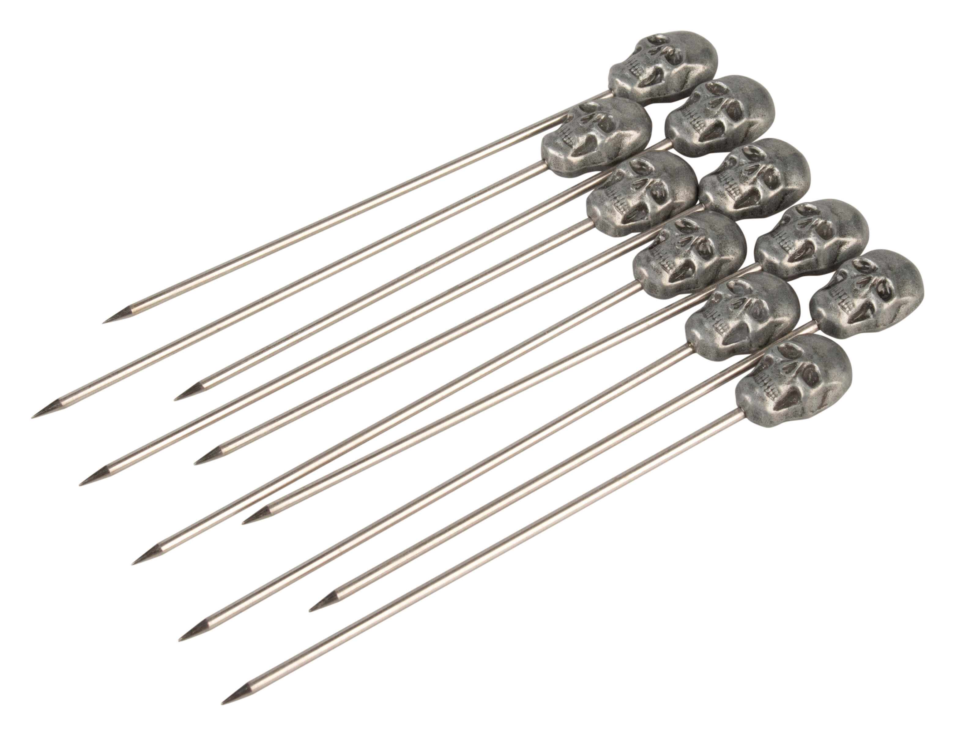 Cocktail skewer, metal - Skull (10 pcs.)