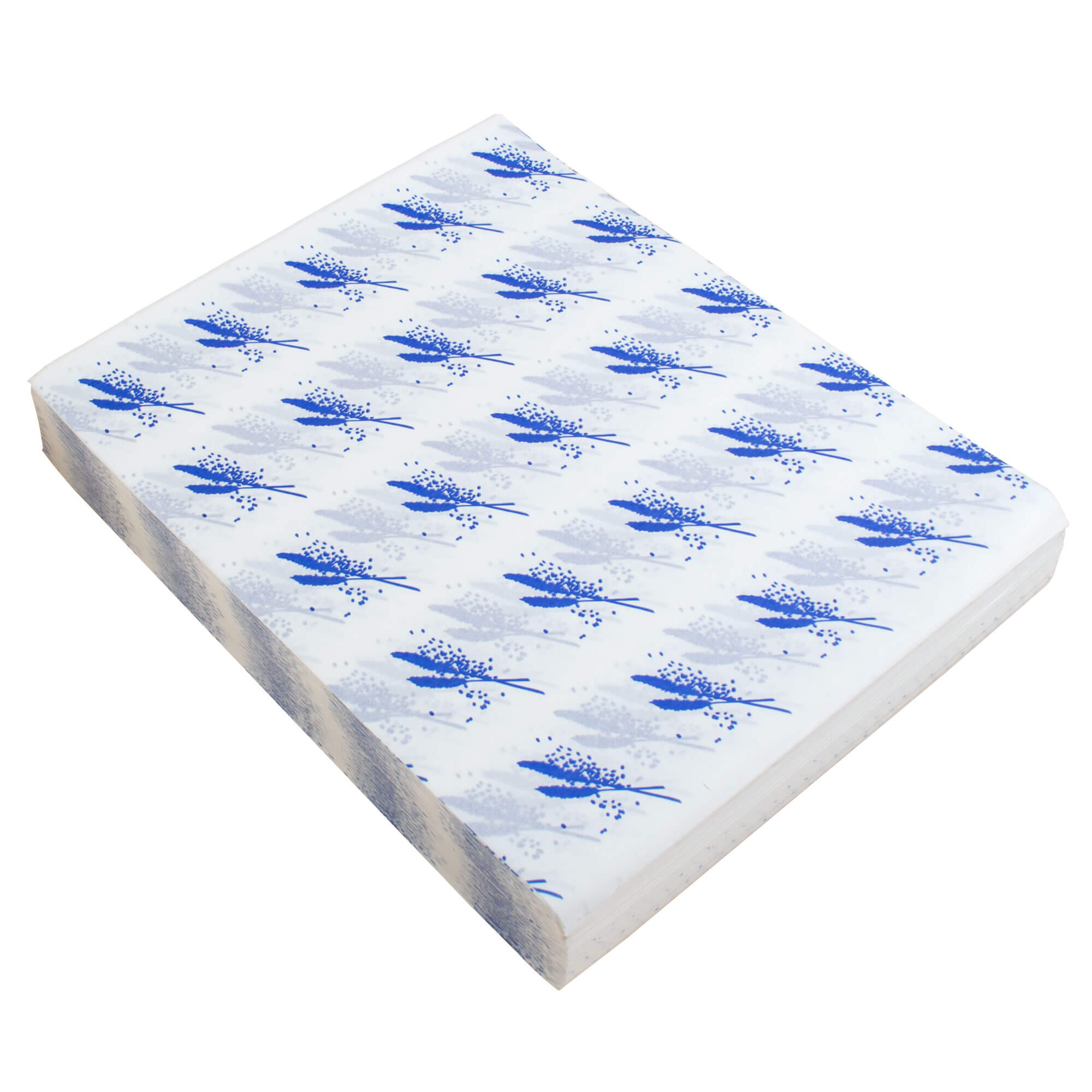 Grease-proof paper, blue straw design - 25x32cm (1000 pcs.)