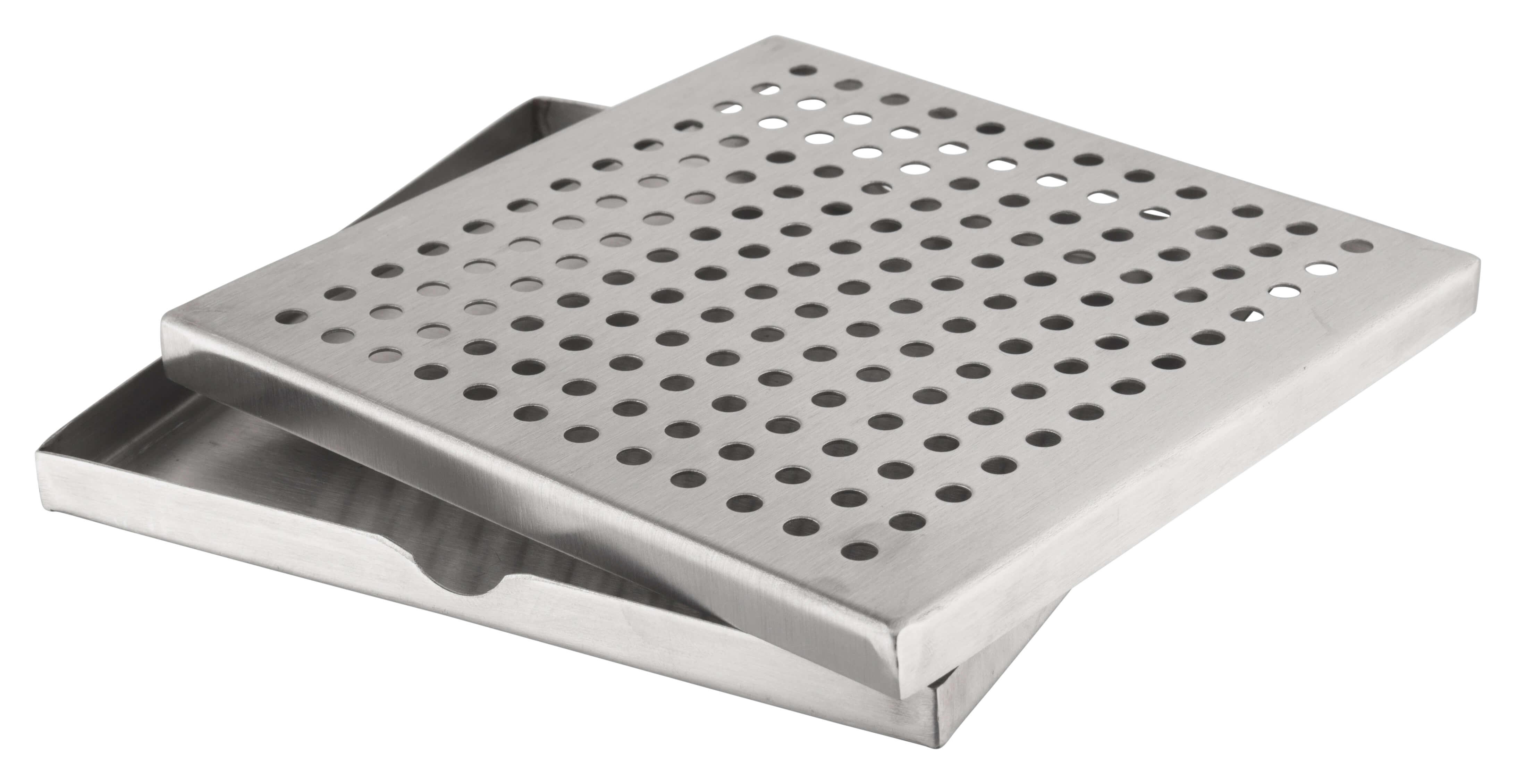 Drip Tray, stainless steel, round perforation, Prime Bar - 14x14x1cm