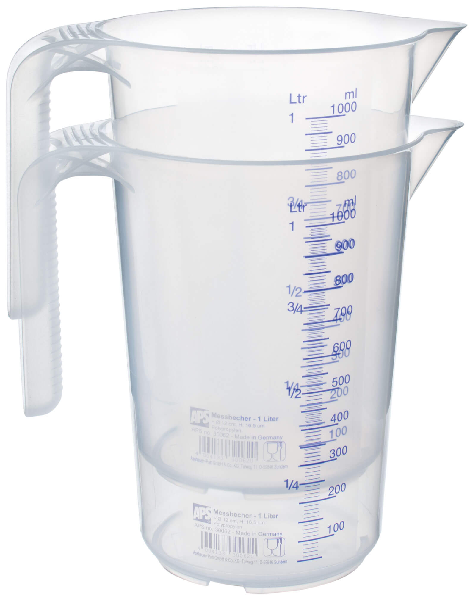 Measuring cup, stackable, PP - scale up to 1000ml