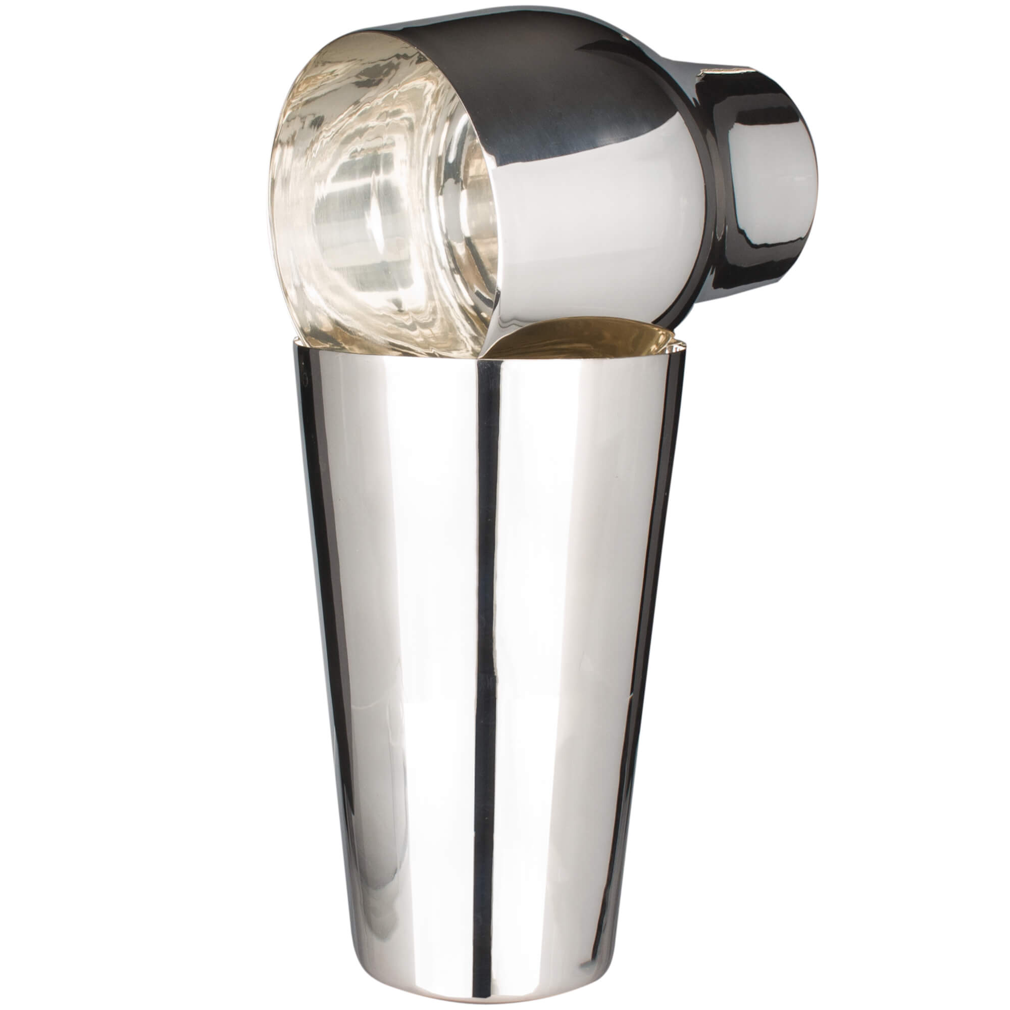Cocktail Shaker, zweiteilig, Messing, Silber überzogen - 700ml