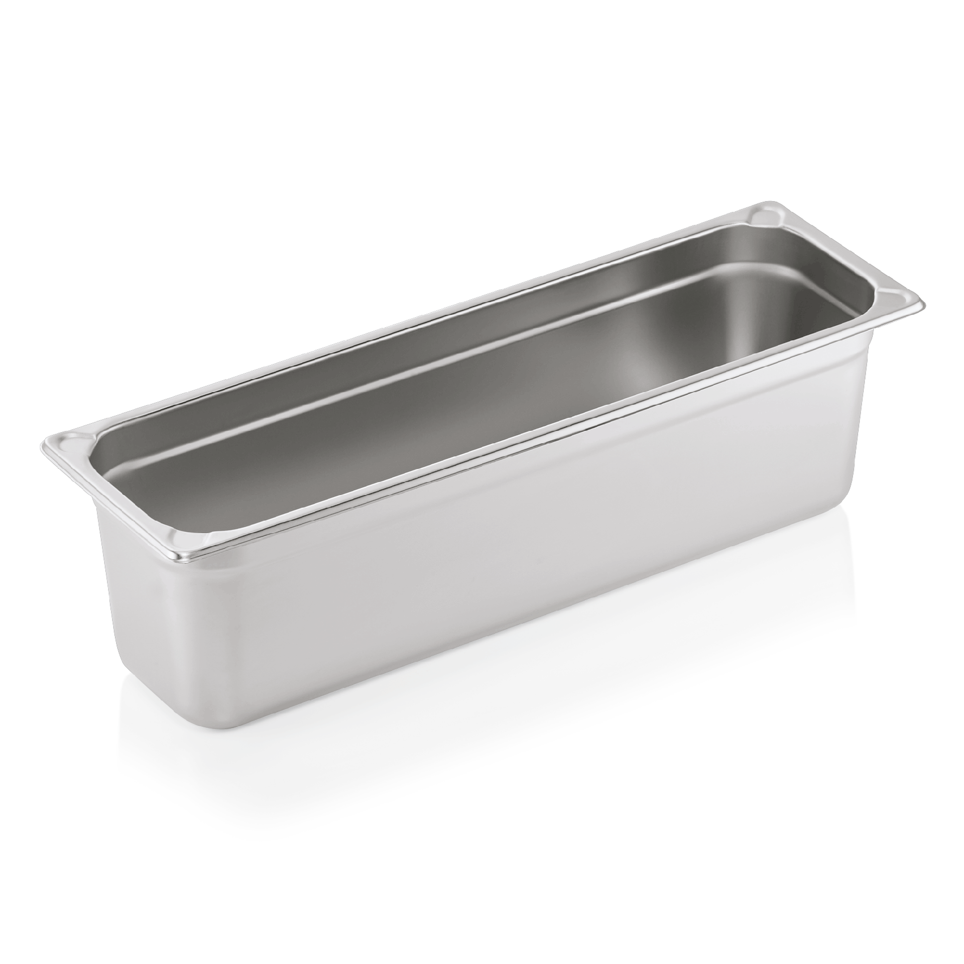 GN 2/4 container, U-shaped corners, CNS - H 15cm (GN CORE series) GN 2/4 container, U-shaped corners, CNS - H 15cm (GN CORE series)