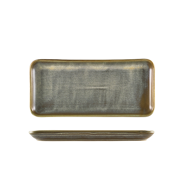 Narrow rectangular platter Terra Matt Grey – 27 × 12,5 cm (6 pcs.)