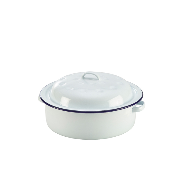Enamel roaster, white - 20cm