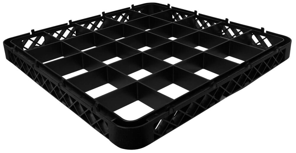 25-compartment glass rack attachment, black - 50x50x4,5cm