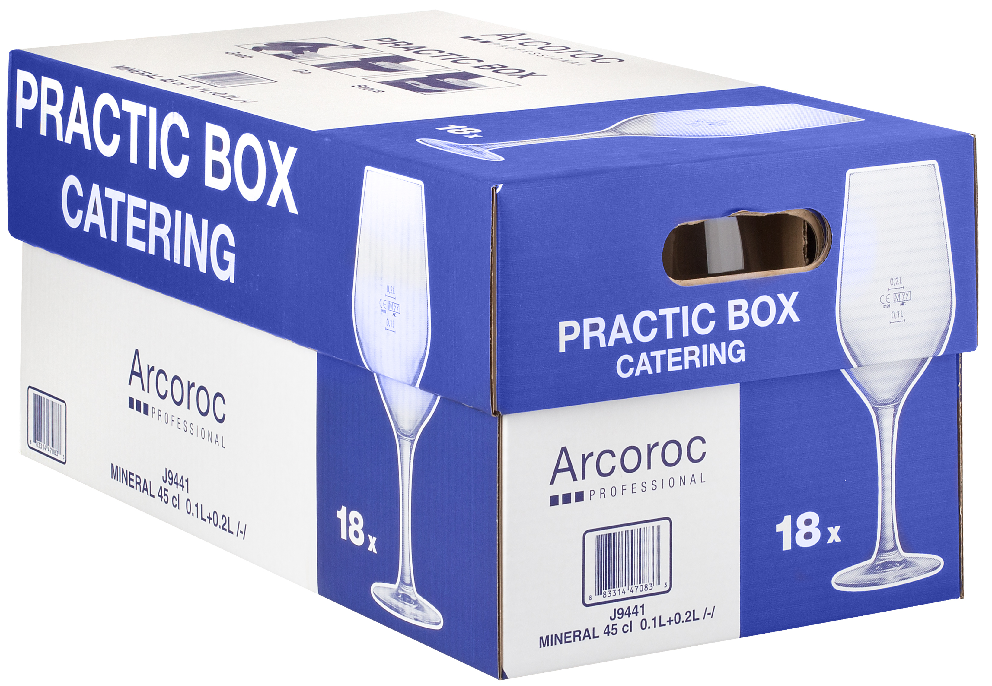 Wine glass, Mineral Arcoroc - 450ml, 0,1l + 0,2l CM (18 pcs.)