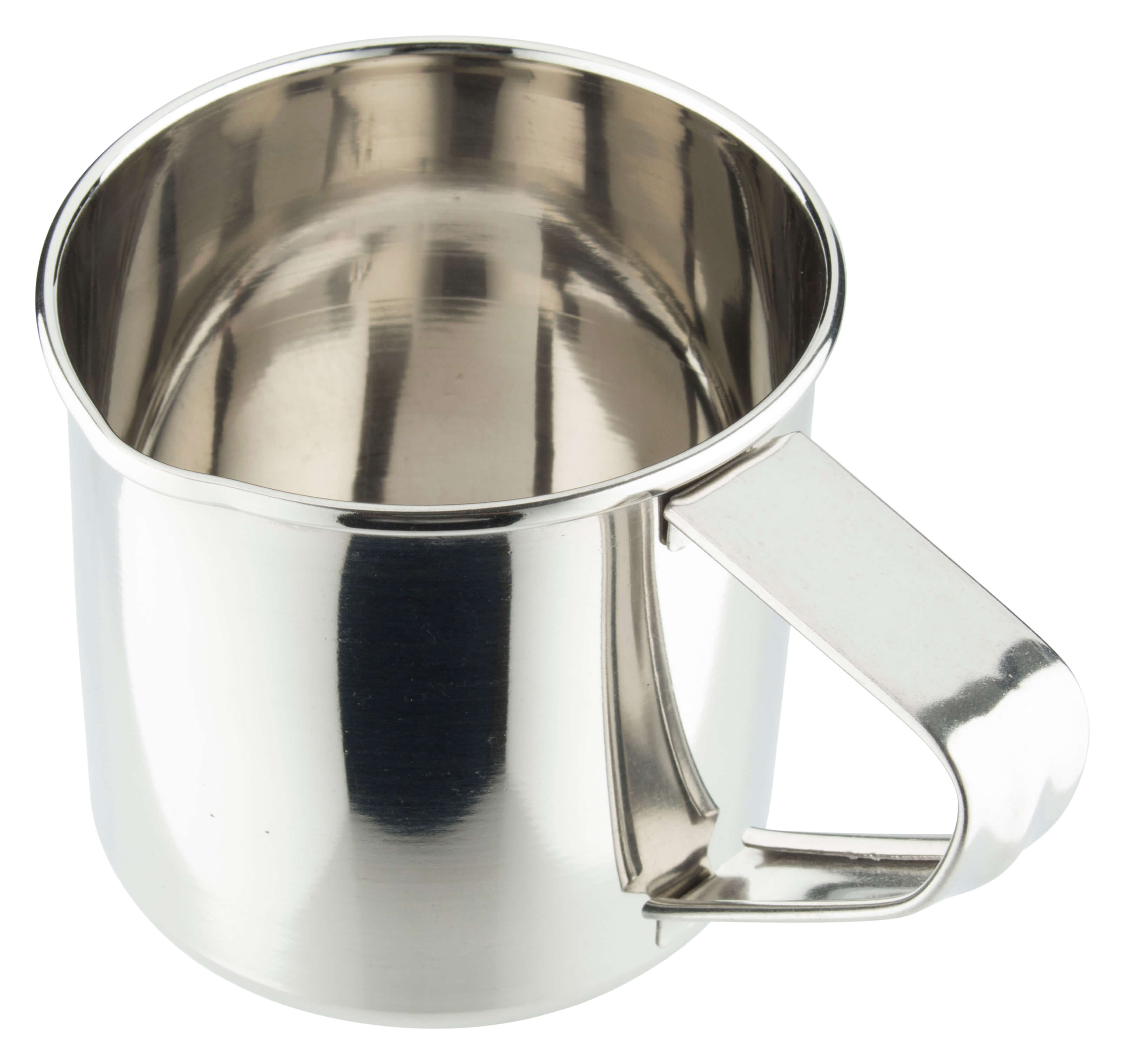 Mug with handle, stainless steel polished,silver coloured -390ml