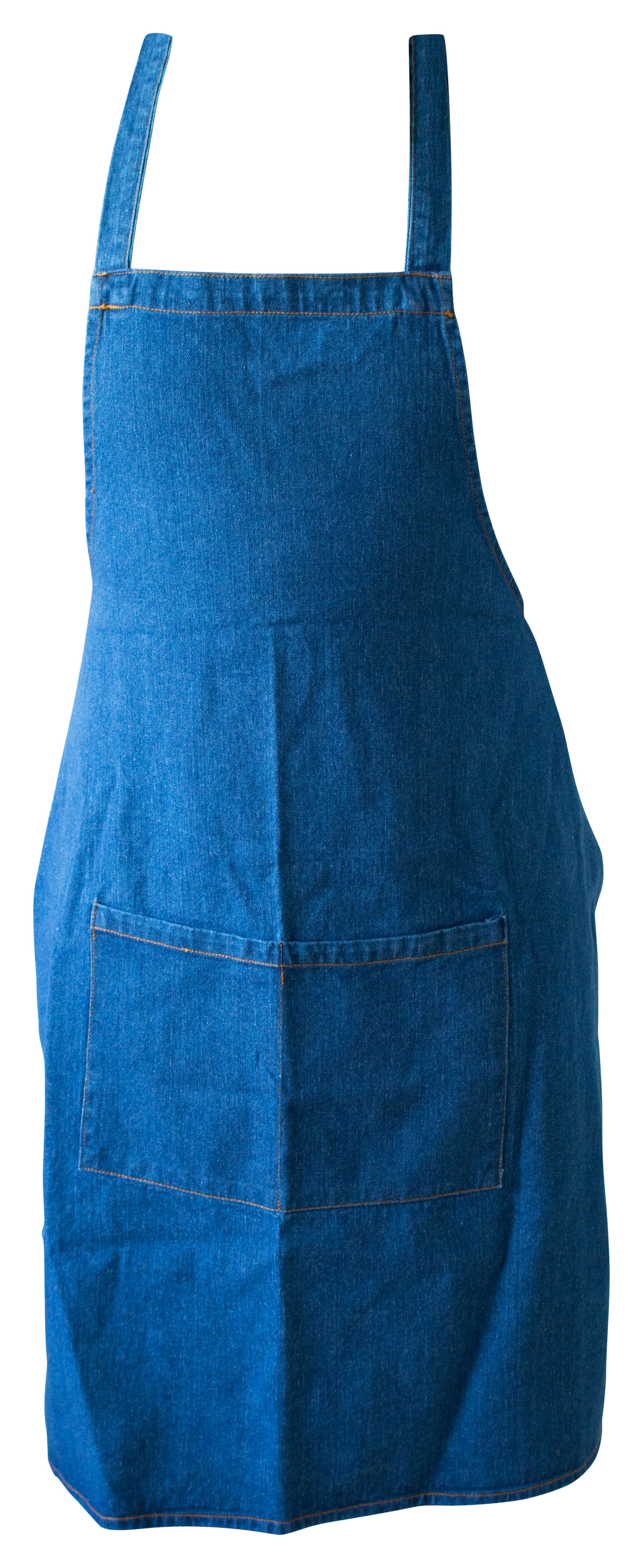 Bib apron, Denim, 90x70cm - washed (light)