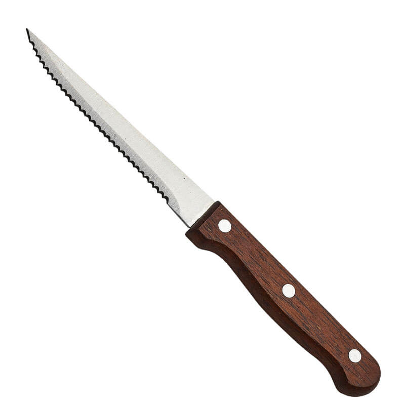 Steak knife with wooden handle - 21,5cm (12 pcs.)