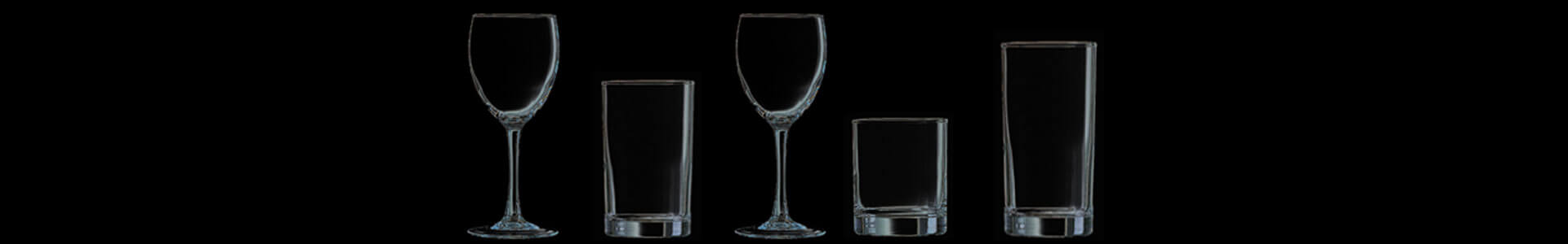 Glasses from the Arcoroc Princesa series as silhouettes.