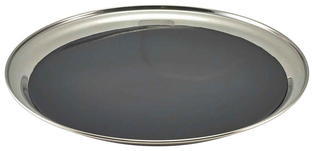 Non Slip Stainless Steel Round Tray - 30cm