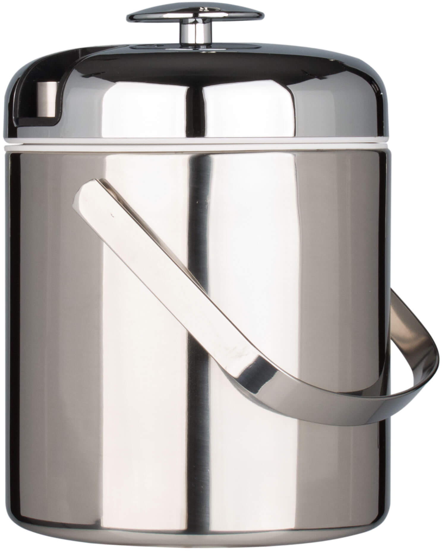 Ice bucket platic PP, silver-colored with tongs - 1,3l