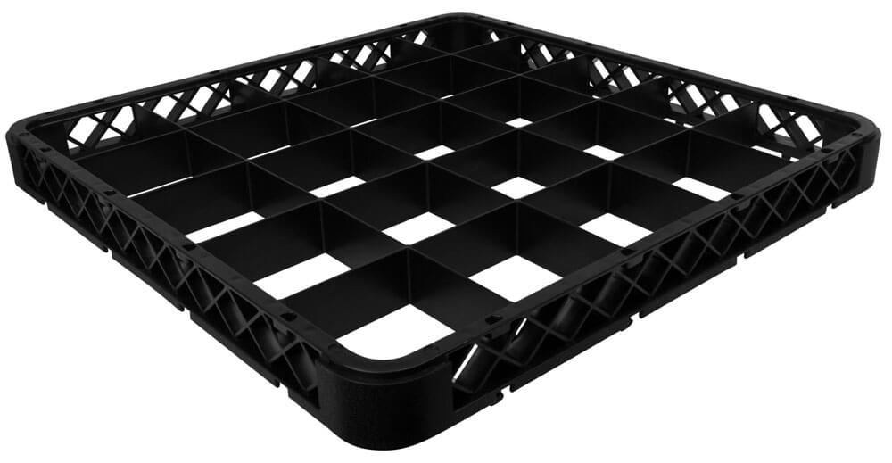 25-compartment glass rack attachment, black - 50x50x4,5cm