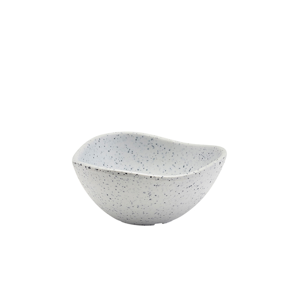 Triangular melamine bowl, white granite look - 100ml / 8,5cm (24 pcs.)
