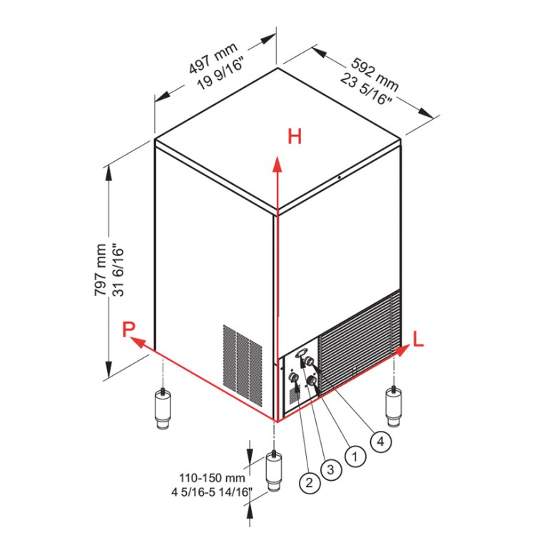 Brema Ice Cube Maker CB Series 425A HC - Ice Cone (48 kg) Brema Ice Cube Maker CB Series 425A HC - Ice Cone (48 kg)