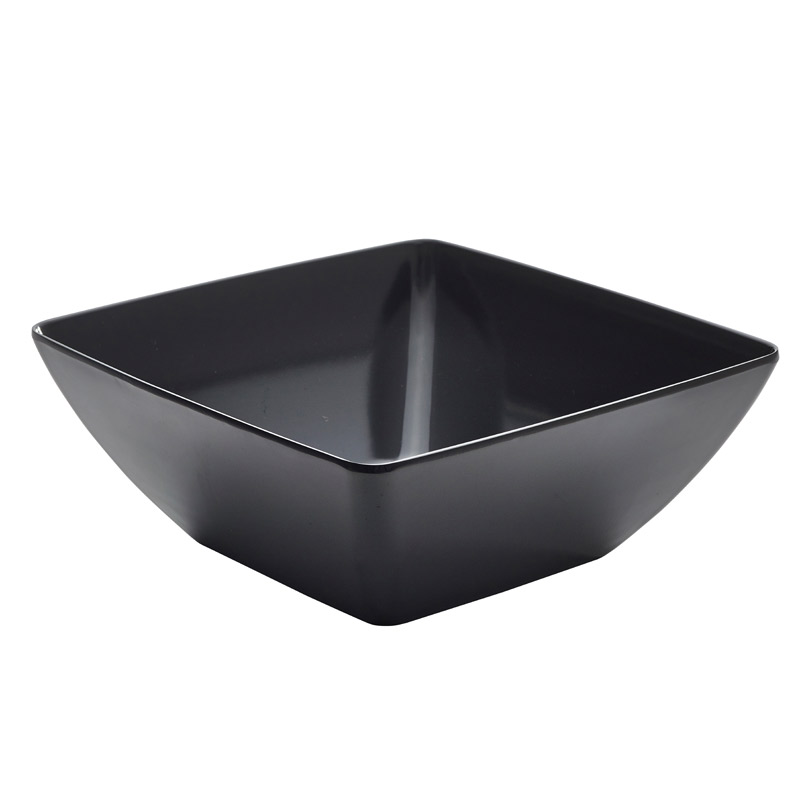 Curved Square Bowl, Black Melamine  - 4,15l / 26,2cm