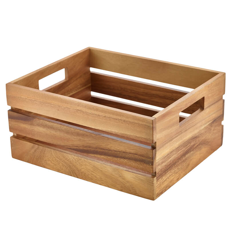 Acacia Wood Box / Buffet Riser - 32,5x26,5x15,3cm (GN 1/2)