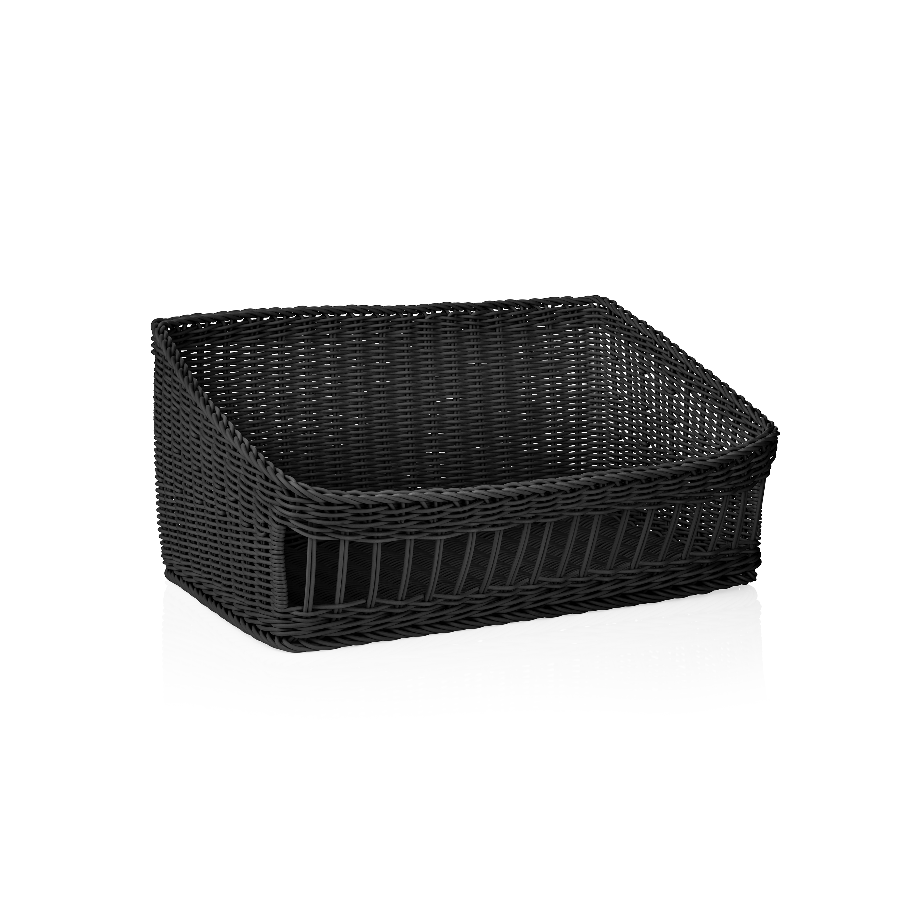 Basket polypropylene black - 60x40x16/27cm Basket polypropylene black - 60x40x16/27cm