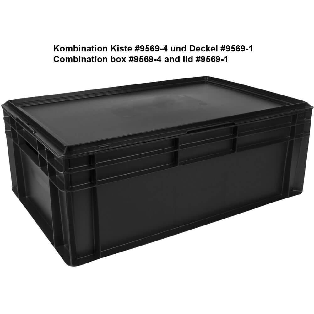 Transport box Euronorm black - 60x40x22cm