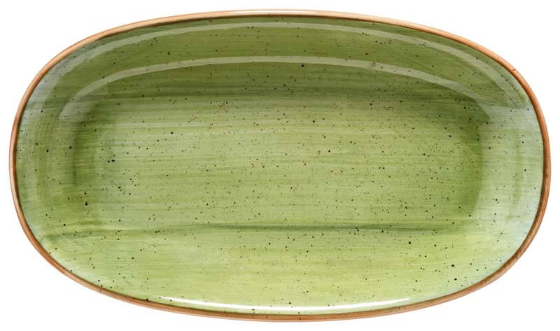Bonna Aura Therapy Gourmet Oval plate 24x14cm green - 12 pcs. Bonna Aura Therapy Gourmet Oval plate 24x14cm green - 12 pcs.