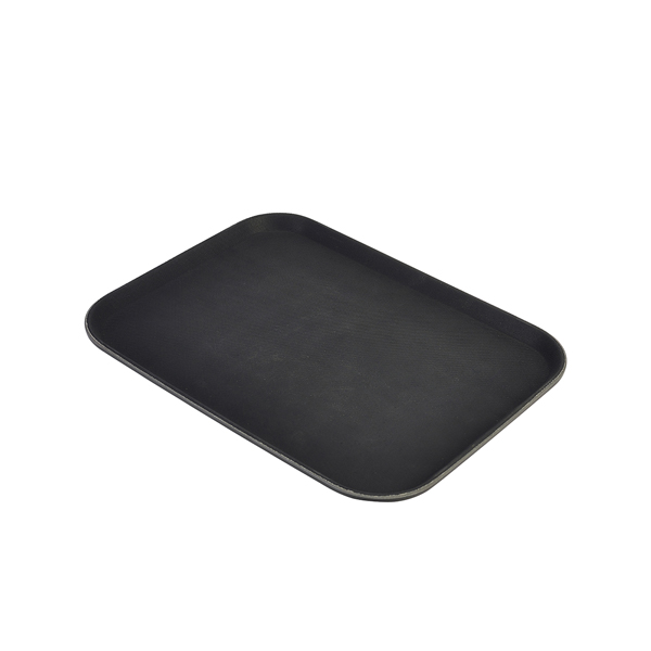 Tray, non-slip, rectangular, PP black - 38,1x50,8cm