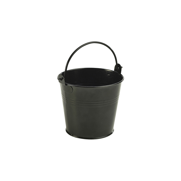 Serving bucket black, galvanized steel - 10cm/500ml (12 pcs.) Serving bucket black, galvanized steel - 10cm/500ml (12 pcs.)