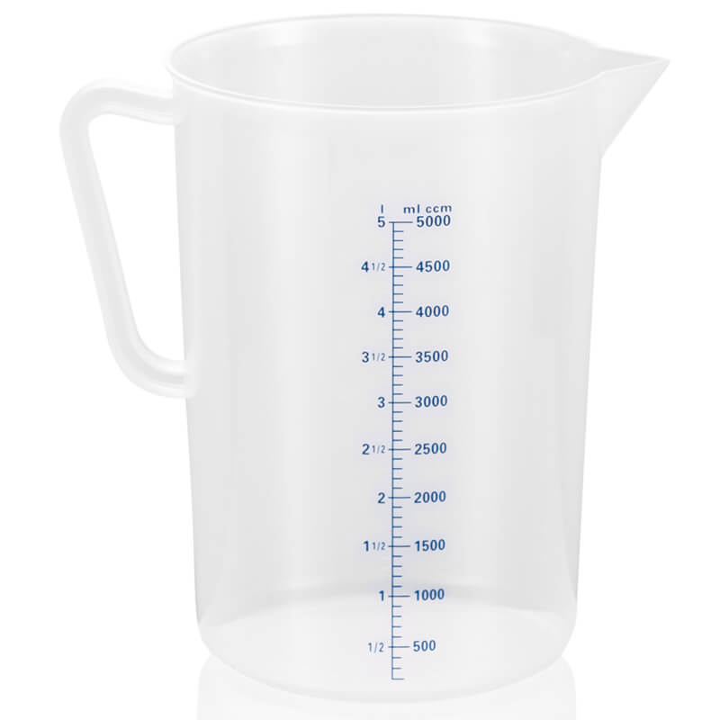 Measuring cup with 100ml scale, polypropylene - 5 liter Measuring cup with 100ml scale, polypropylene - 5 liter