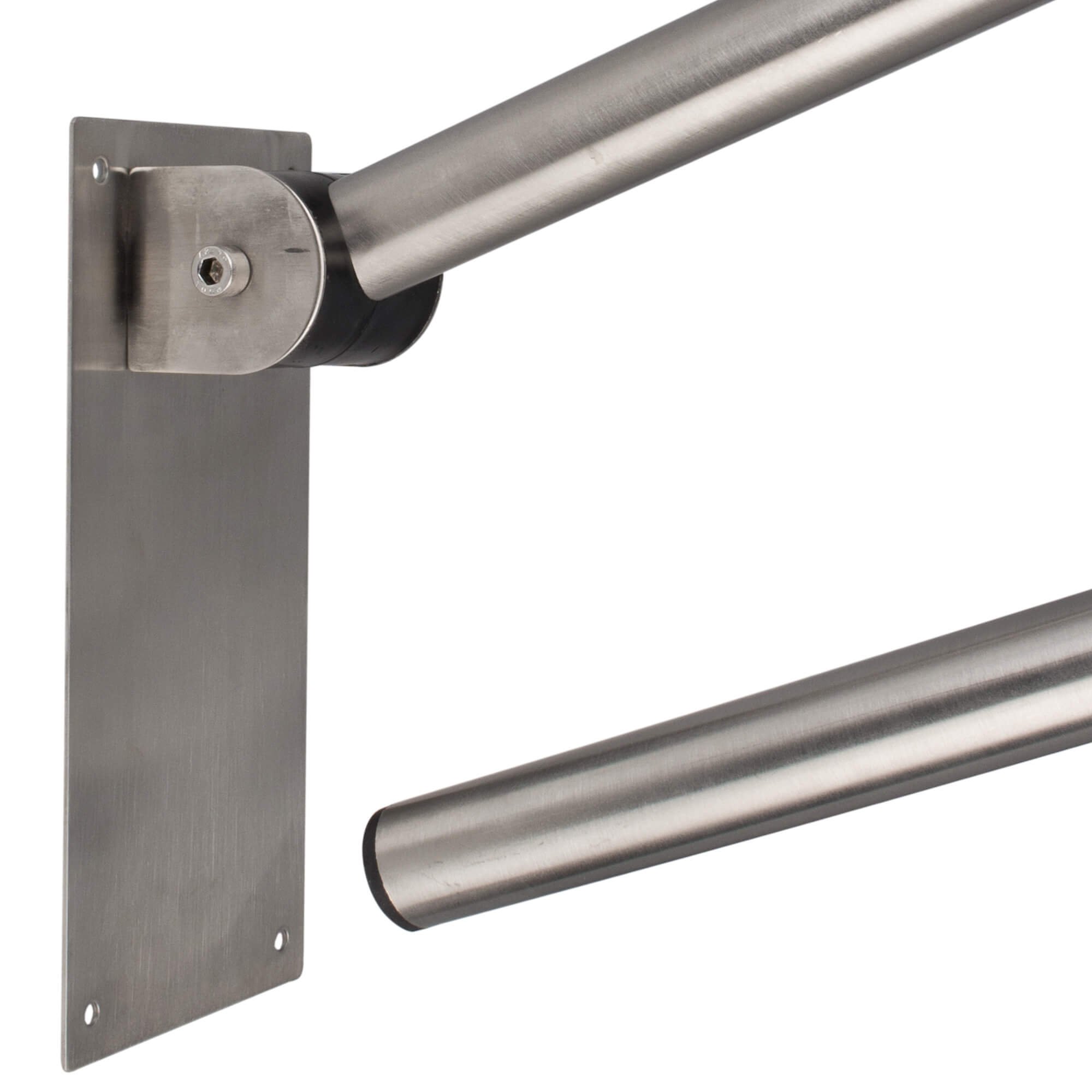 Handrail foldable with toilet paper holder, stainless steel, arcuate - 73cm