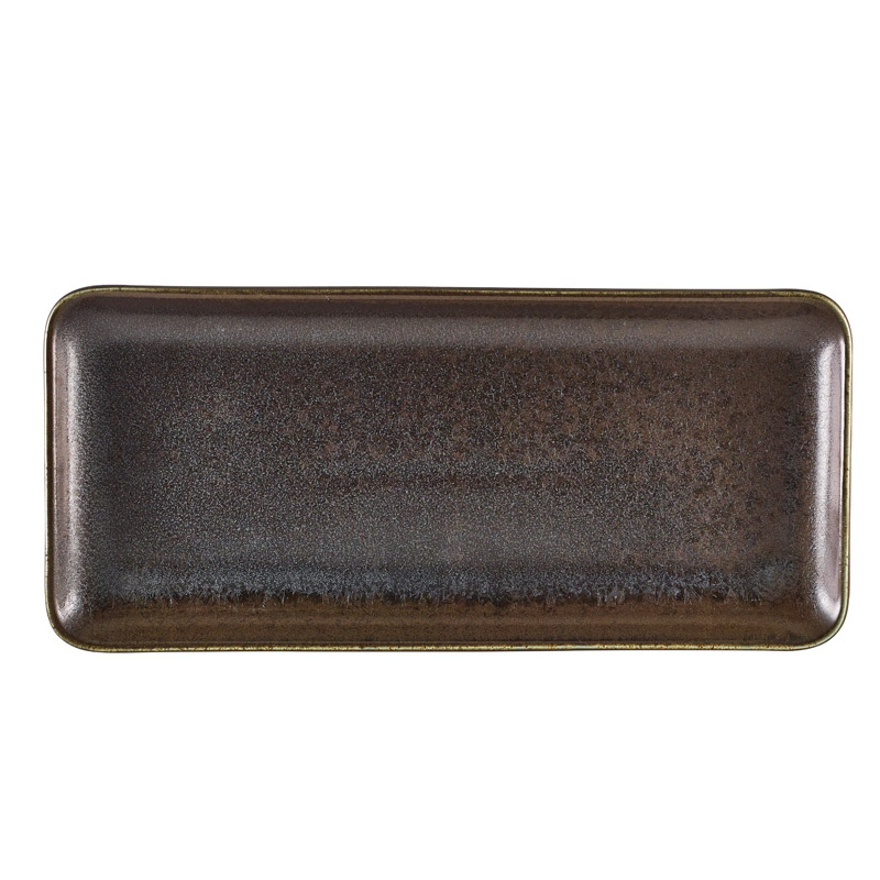 Narrow rectangular platter Terra Cinder Black - 31 x 14 cm (6 pcs.)