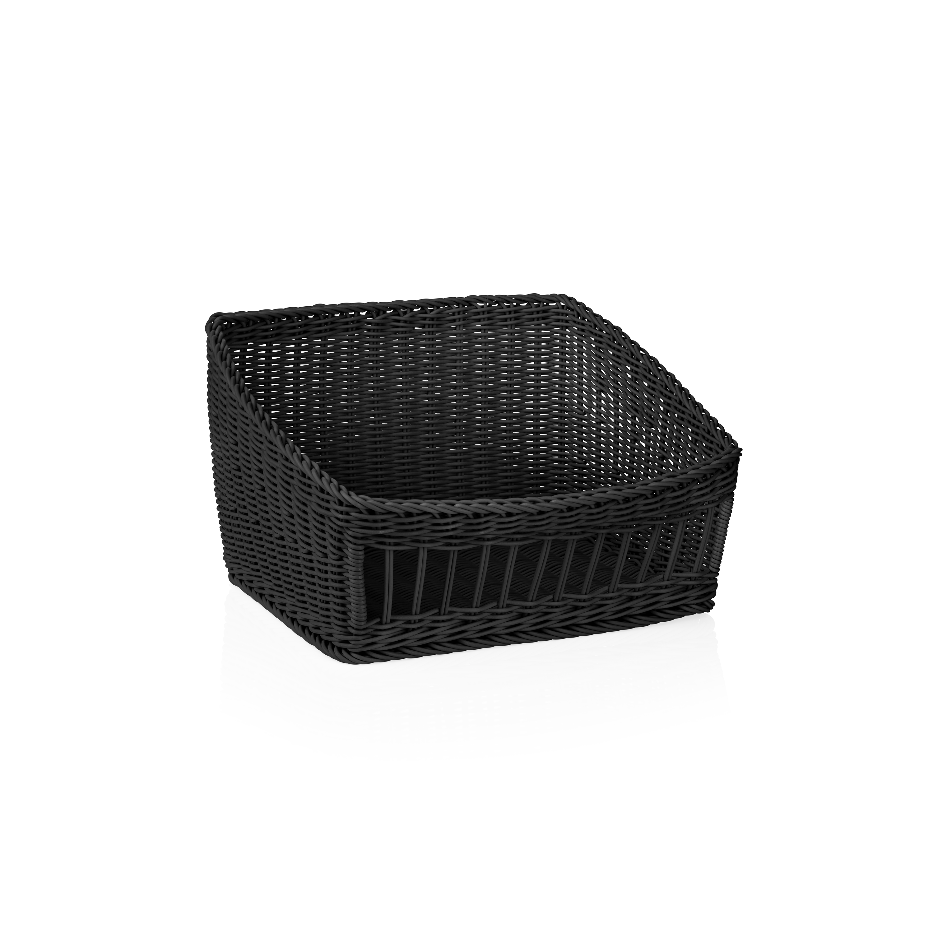 Basket polypropylene black - 45x40x16/27cm Basket polypropylene black - 45x40x16/27cm