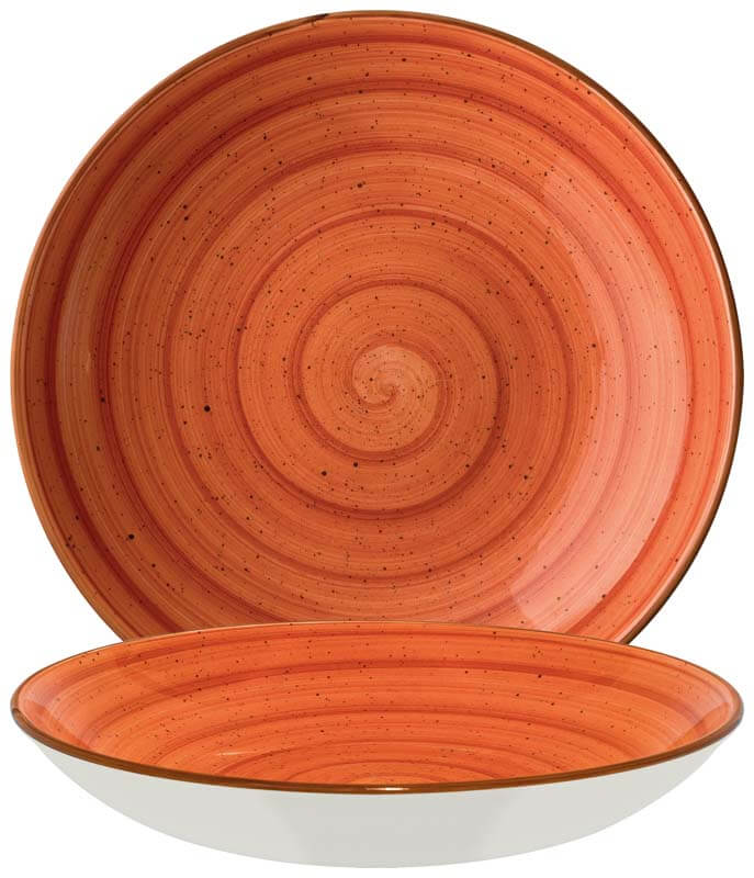 Bonna Aura Terracotta Bloom Deep plate 28cm orange - 6 pcs. Bonna Aura Terracotta Bloom Deep plate 28cm orange - 6 pcs.