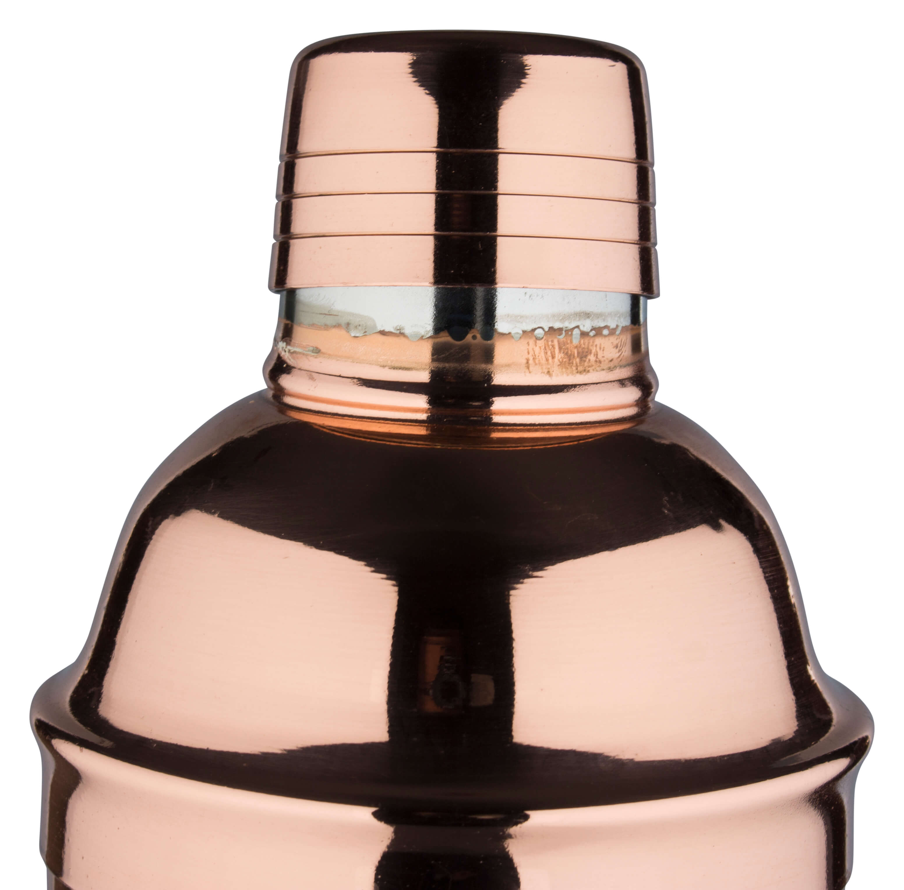 Cocktail shaker, stainless steel copper-colored, tripartite, 700ml - irregular