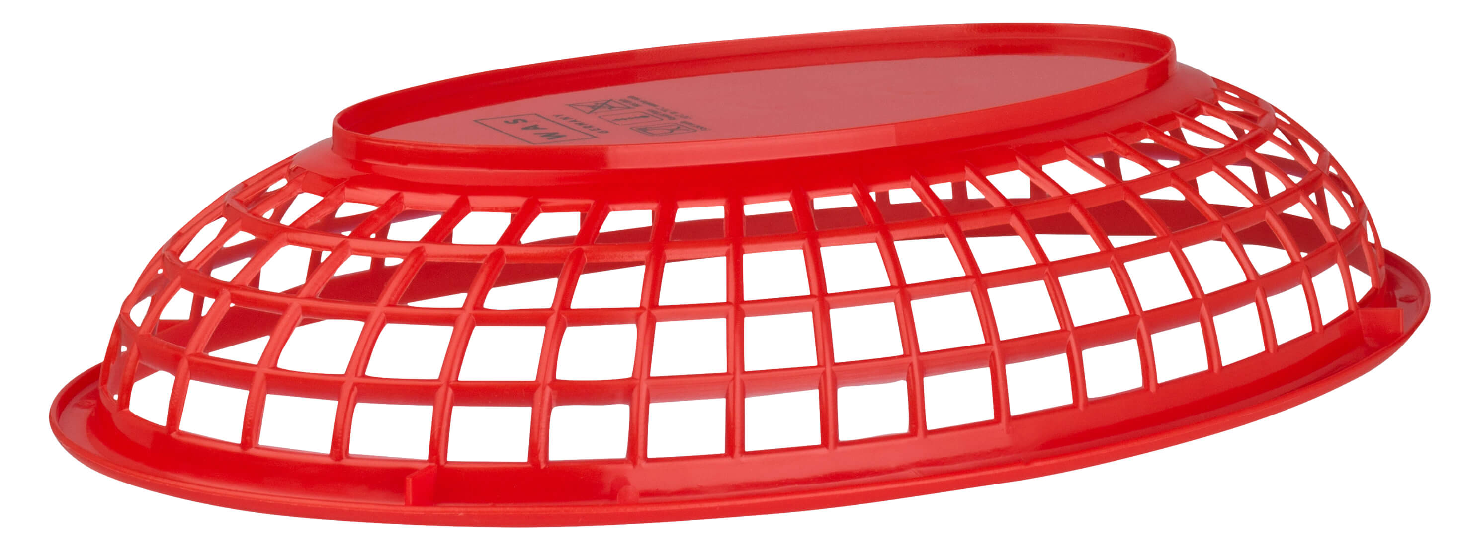 Table top basket red, PE, oval - 23,5x14,5x4,5cm