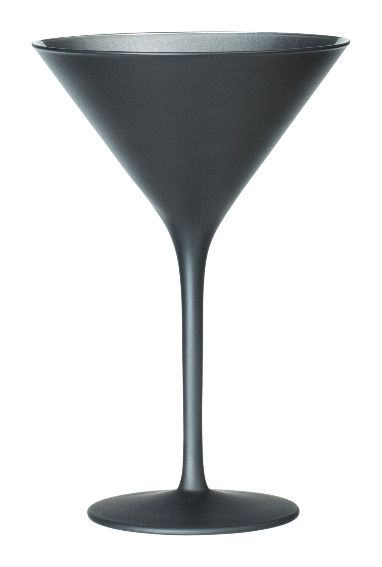 Martini glass, matt black/silver, Elements Stölzle - 240ml (6 pcs.)