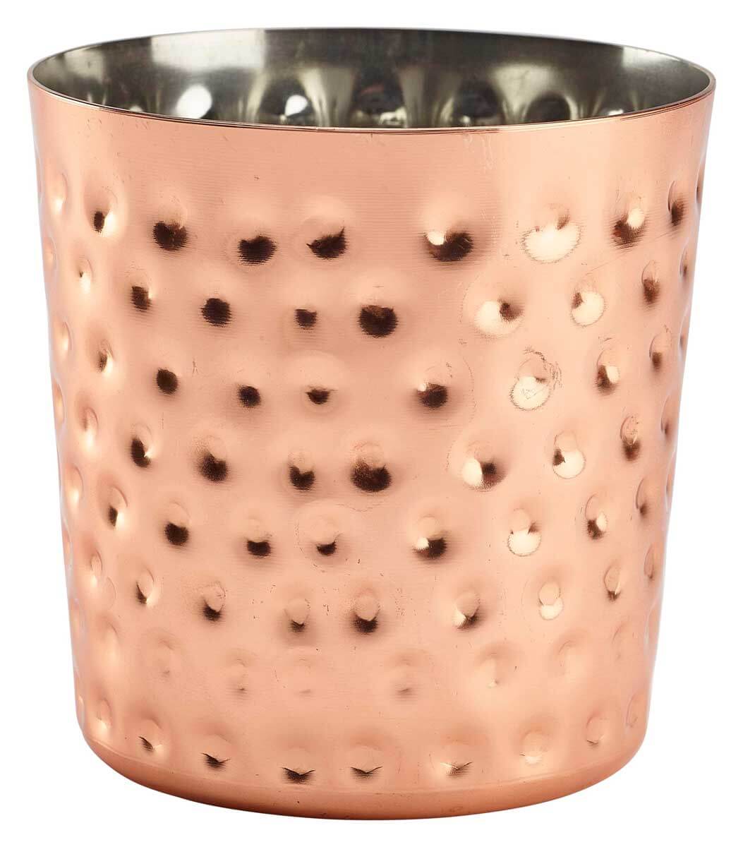 Stainless steel cup, hammered, copper-colored - 400ml