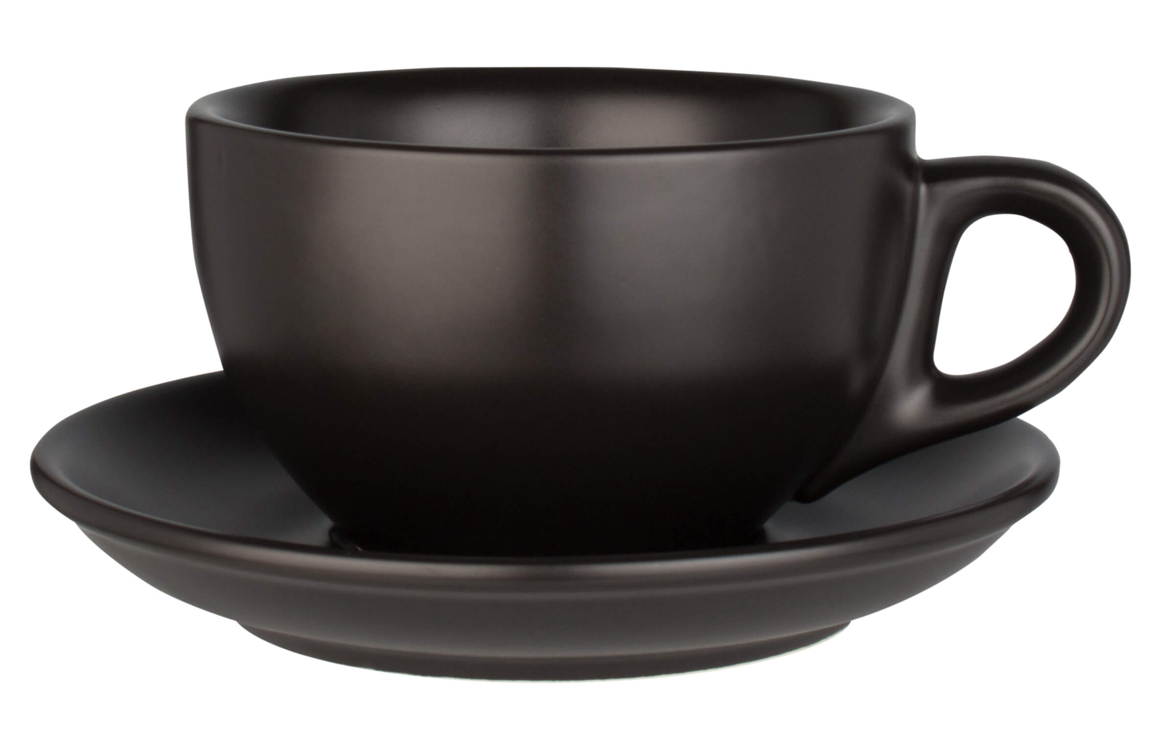 Coffee cup & saucer Barista, porcelain black - 260ml (12 pcs. each)